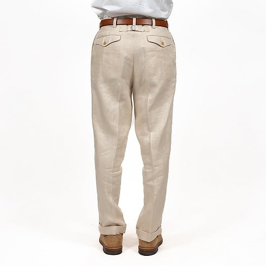 WORKERS(ワーカーズ)~IVY Trousers, French Linen Herringbone, Ecru~