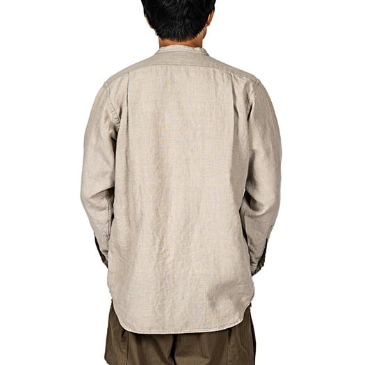 WORKERS(ワーカーズ)~Band Collar Shirt, Ecru Linen~