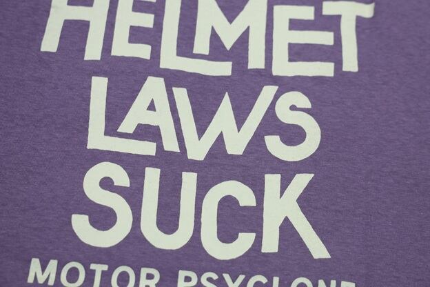 FREEWHEELERS(フリーホイーラーズ)~"HELMET LAWS SUCK" Short Sleeve Tee Navy~