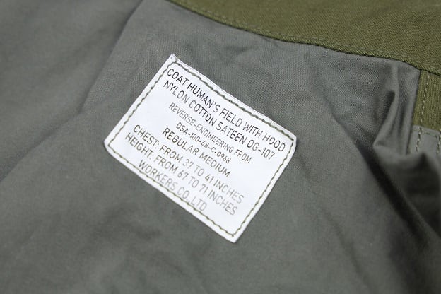 WORKERS(ワーカーズ)~M-65 Field Jacket, Cotton Nylon Sateen OD~