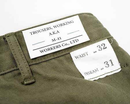 WORKERS(ワーカーズ)~Trousers, Working,"M-41", Herringbone, OD~