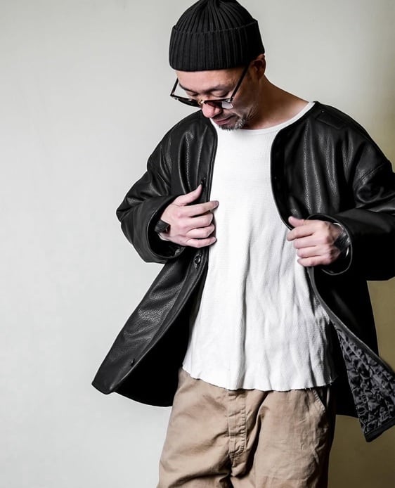 C-WORKS(シーワークス)~"Lin" Leather Liner Jacket Black~