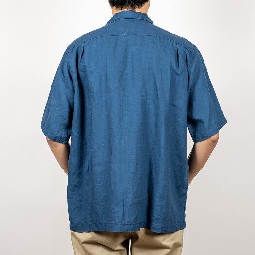 WORKERS(ワーカーズ)~Open Collar Shirt, Indigo Linen~