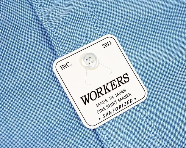 WORKERS(ワーカーズ)～Band Collar Shirt, Supima OX, Blue Pale～