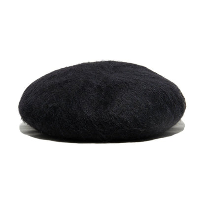 THE H.W.DOG & Co. (ドッグアンドコー) ～LEATHER WAPPEN FLUFFY BERET - Black～