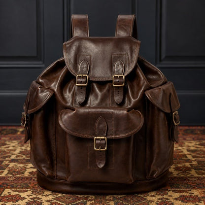 VASCO(ヴァスコ)～LEATHER ARMY RUCKSACK BROWN～
