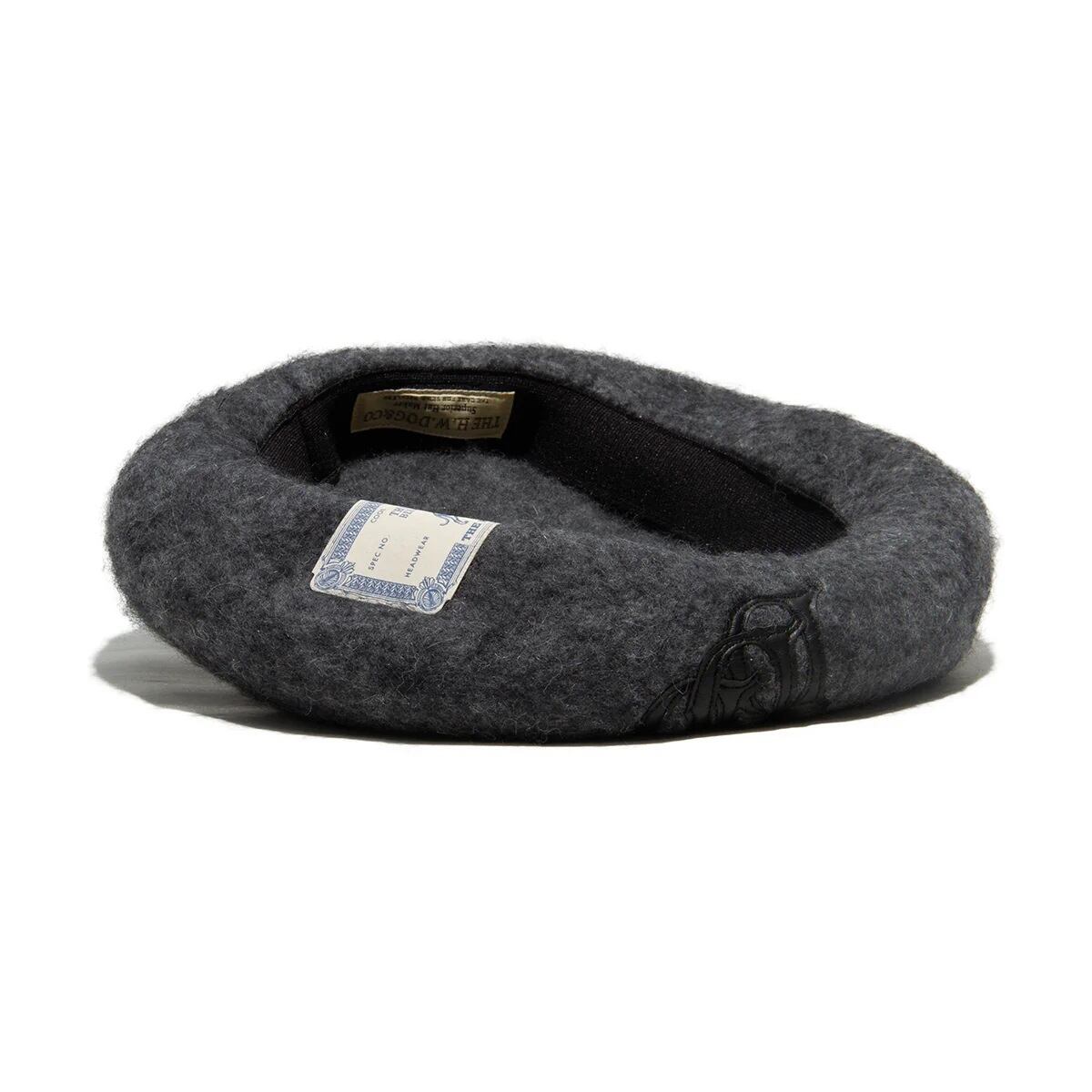THE H.W.DOG & Co. (ドッグアンドコー) ～LEATHER WAPPEN FLUFFY BERET - Gray～