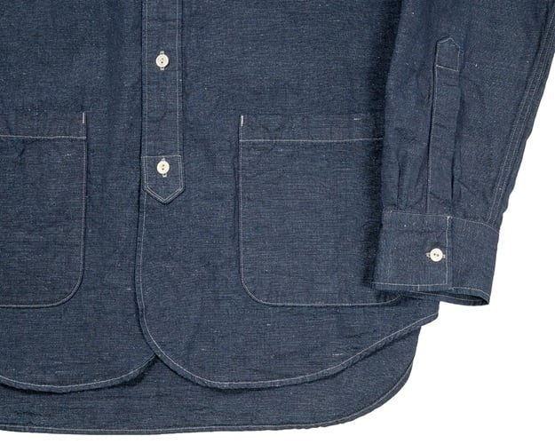 WORKERS(ワーカーズ)～Band Collar Shirt, Indigo Cotton Linen～