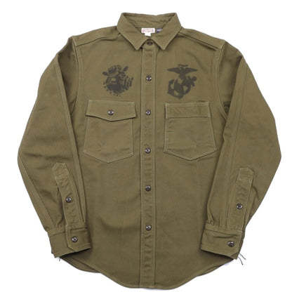 FREEWHEELERS(フリーホイーラーズ)～"TEUFELHUND" Gemsa WORK SHIRT KHAKI OLIVE～