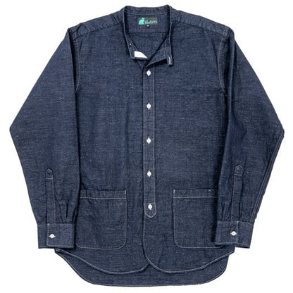 WORKERS(ワーカーズ)～Band Collar Shirt, Indigo Cotton Linen～