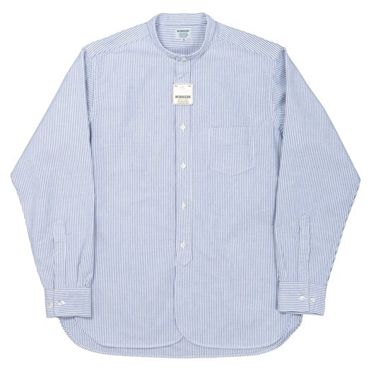 WORKERS(ワーカーズ)～Band Collar Shirt, Supima OX, Stripe～