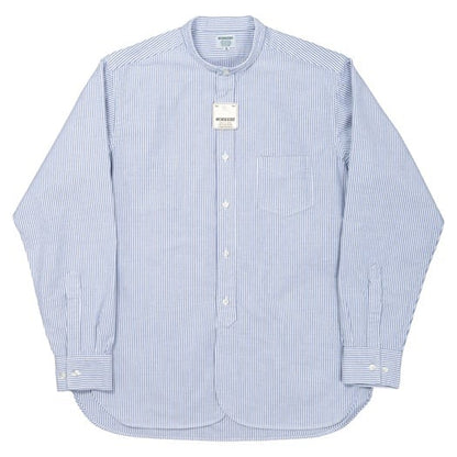 WORKERS(ワーカーズ)～Band Collar Shirt, Supima OX, Stripe～