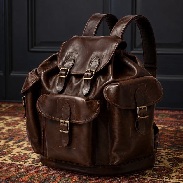 VASCO(ヴァスコ)～LEATHER ARMY RUCKSACK BROWN～