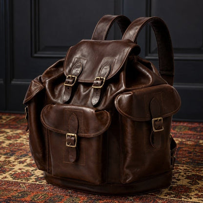 VASCO(ヴァスコ)～LEATHER ARMY RUCKSACK BROWN～