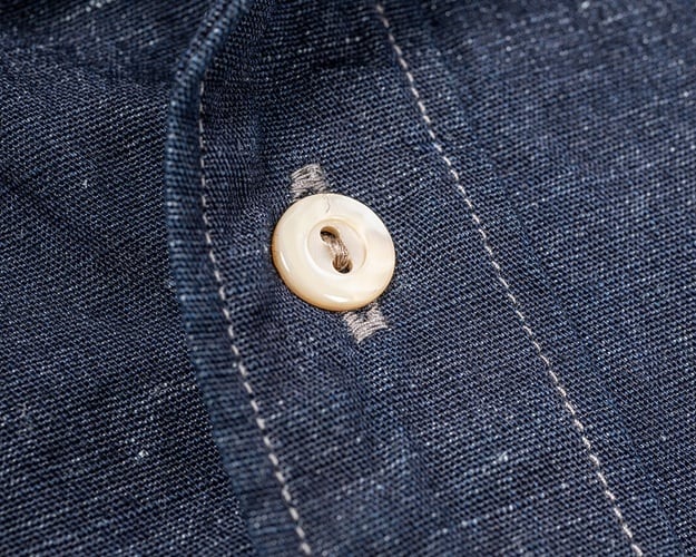 WORKERS(ワーカーズ)～Band Collar Shirt, Indigo Cotton Linen～