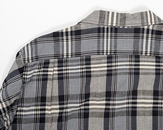WORKERS(ワーカーズ)～Open Collar Shirt, Grey Madras～