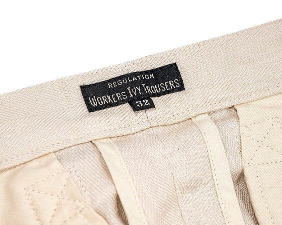 WORKERS(ワーカーズ)～IVY Trousers, French Linen Herringbone, Ecru～