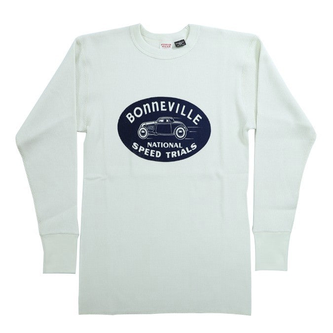 【FREEWHEELERS】"1949 BONNEVILLE" CREW NECKED THERMAL LONG SLEEVE SHIRT IVORY