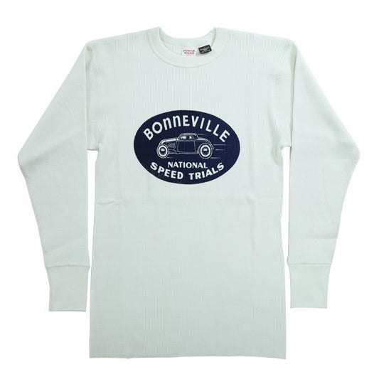 【FREEWHEELERS】"1949 BONNEVILLE" CREW NECKED THERMAL LONG SLEEVE SHIRT IVORY