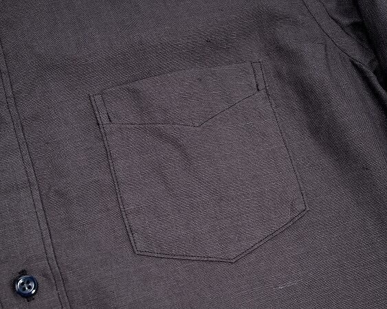 WORKERS(ワーカーズ)～Band Collar Shirt, Black Linen～