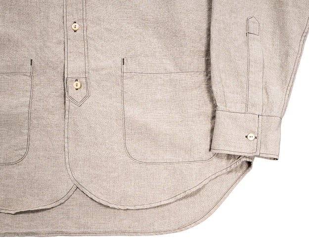 WORKERS(ワーカーズ)～Band Collar Shirt, Ecru Linen～