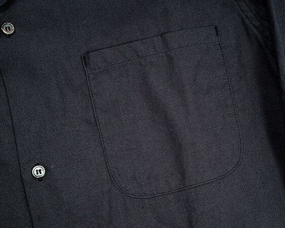 WORKERS(ワーカーズ)～Open Collar Shirt, Charcoarl Linen Cotton～