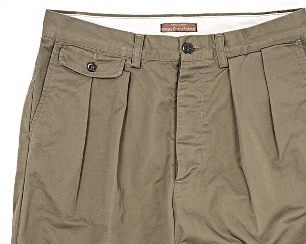 WORKERS(ワーカーズ)～Officer Trousers, 2 Tuck, 8 oz Hunter Green Chino～