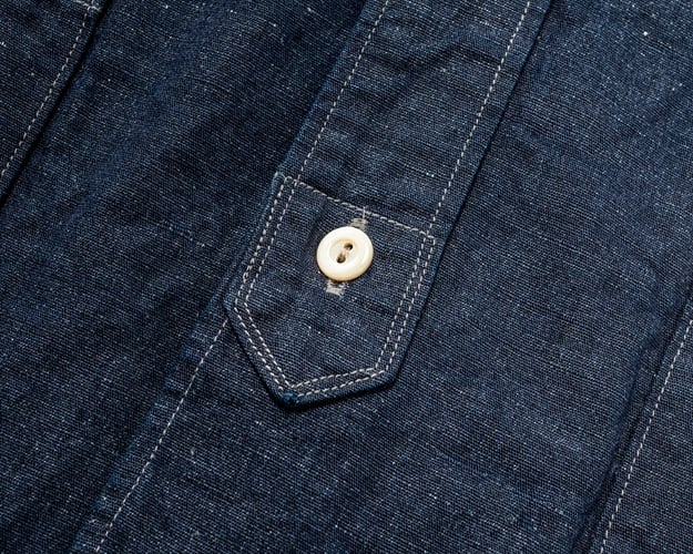 WORKERS(ワーカーズ)～Band Collar Shirt, Indigo Cotton Linen～