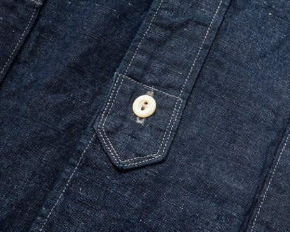 WORKERS(ワーカーズ)～Band Collar Shirt, Indigo Cotton Linen～