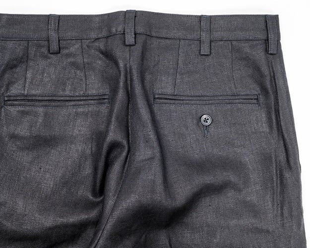 WORKERS(ワーカーズ)～Moonglow Trousers 21, French Linen Herringbone, Black～