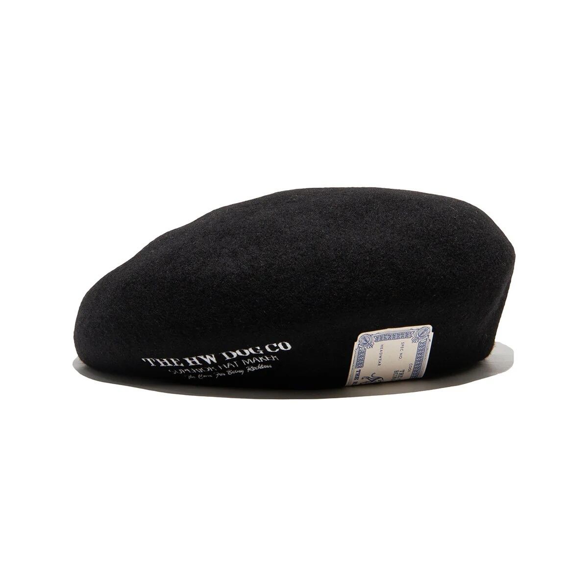 THE H.W.DOG & Co. (ドッグアンドコー) ～EMBROIDERY BIG BERET - Black～