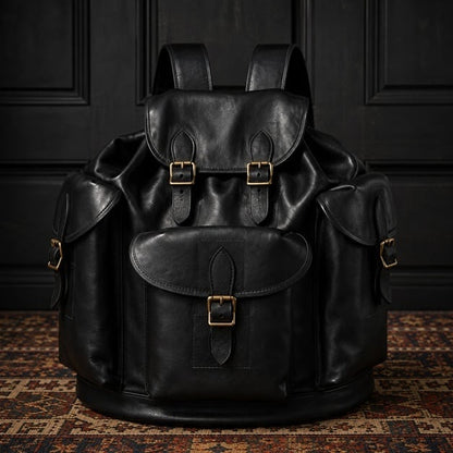VASCO(ヴァスコ)～LEATHER ARMY RUCKSACK BLACK～