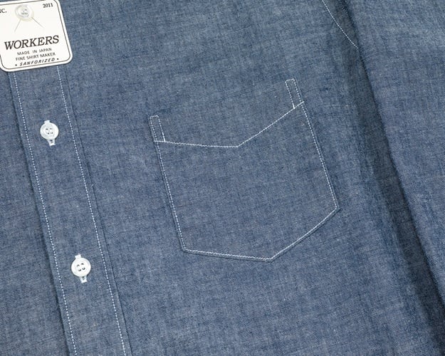 WORKERS(ワーカーズ)～Band Collar Shirt, Indigo Chambray～