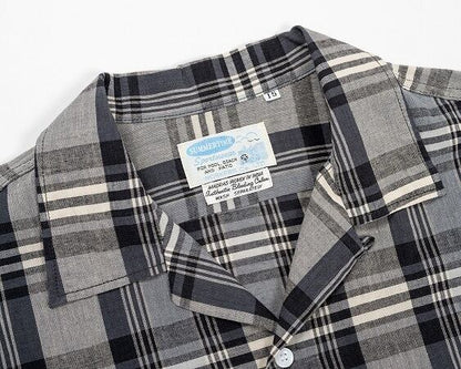 WORKERS(ワーカーズ)～Open Collar Shirt, Grey Madras～