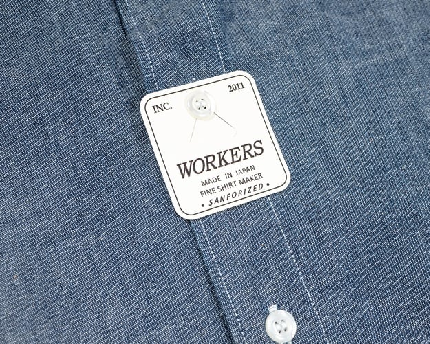 WORKERS(ワーカーズ)～Band Collar Shirt, Indigo Chambray～