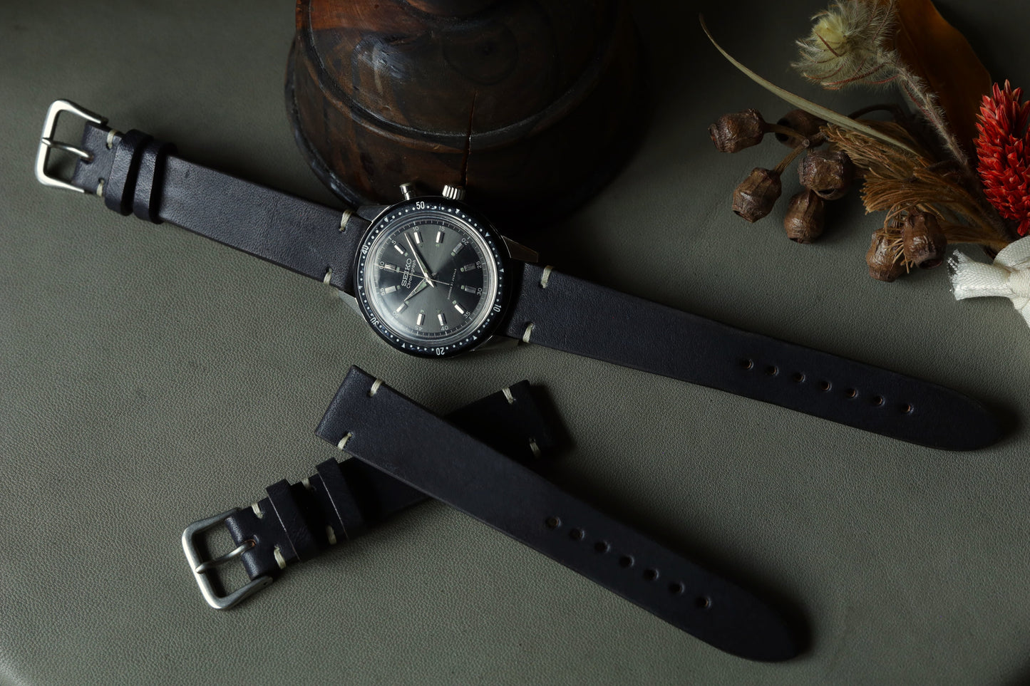 VASCO（ヴァスコ） ～ LEATHER WATCH BAND ～ Black