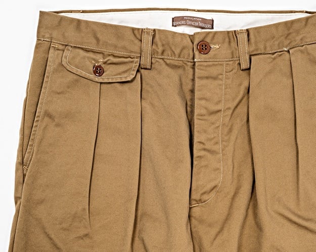 WORKERS(ワーカーズ)～Officer Trousers, 2 Tuck, USMC Khaki, 10 oz Chino～