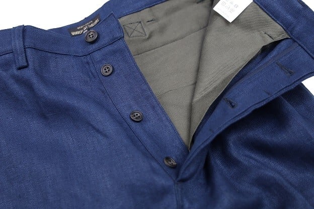 WORKERS(ワーカーズ)～IVY Trousers, French Linen Herringbone, Navy～