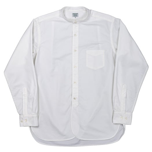 WORKERS(ワーカーズ)～Band Collar Shirt, Supima OX, White～