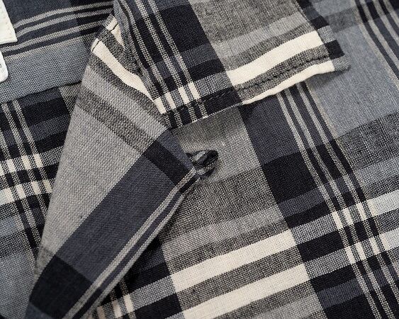 WORKERS(ワーカーズ)～Open Collar Shirt, Grey Madras～