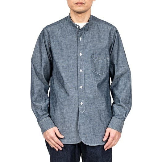 WORKERS(ワーカーズ)～Band Collar Shirt, Indigo Chambray～