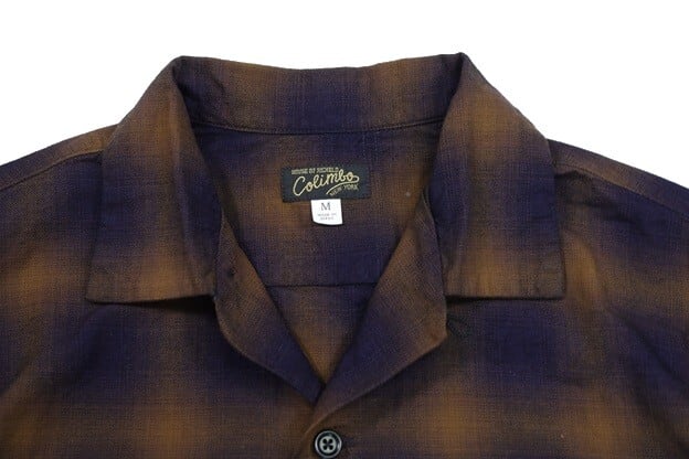 COLIMBO(コリンボ)～Modest Open Collar Shirt Brown "Indigo Ombre Check"～