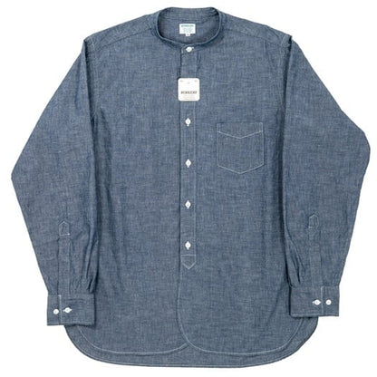 WORKERS(ワーカーズ)～Band Collar Shirt, Indigo Chambray～