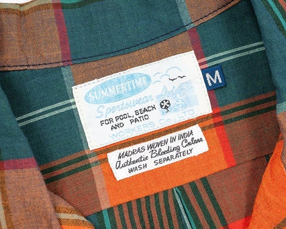 WORKERS(ワーカーズ)～Open Collar Shirt, Orange Madras～