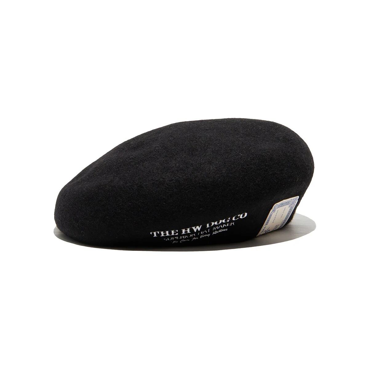 THE H.W.DOG & Co. (ドッグアンドコー) ～EMBROIDERY BIG BERET - Black～