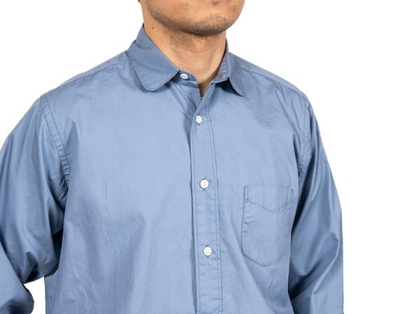 WORKERS(ワーカーズ)～Round Collar Shirt, Poplin, Blue Grey～