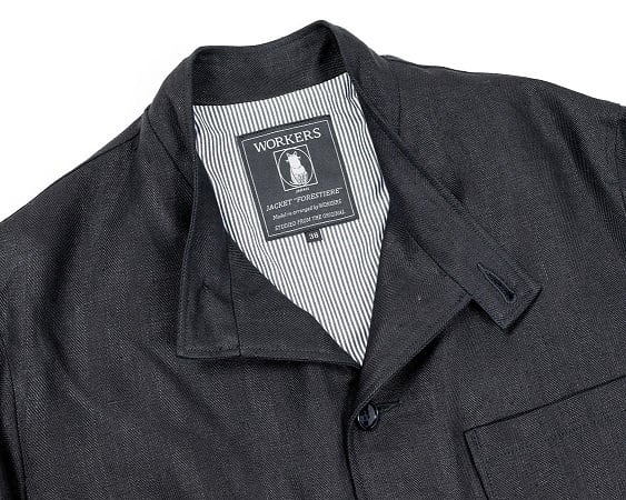 WORKERS(ワーカーズ)～Forestier French Linen Herringbone, Black～