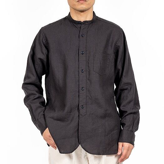 WORKERS(ワーカーズ)～Band Collar Shirt, Black Linen～