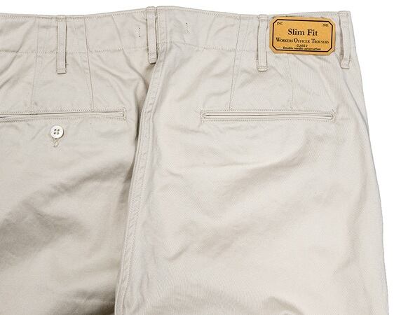 WORKERS(ワーカーズ)～Officer Trousers Slim Type2, Pearl White Chino～