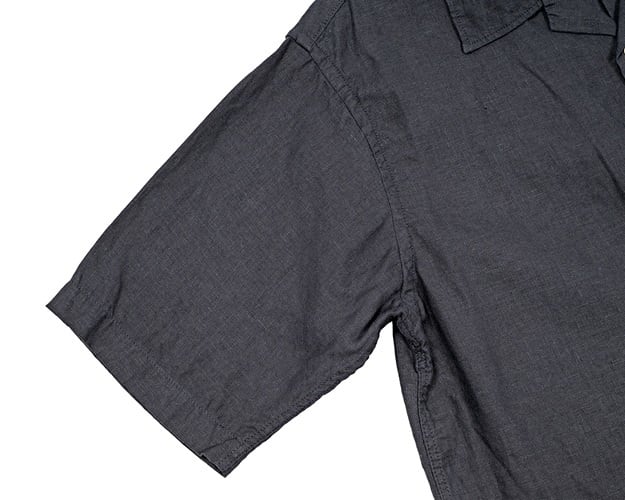 WORKERS(ワーカーズ)～Open Collar Shirt, Black Linen～